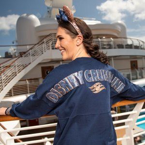 Disney Cruise Line Spirit Jersey Gold Glitter Navy